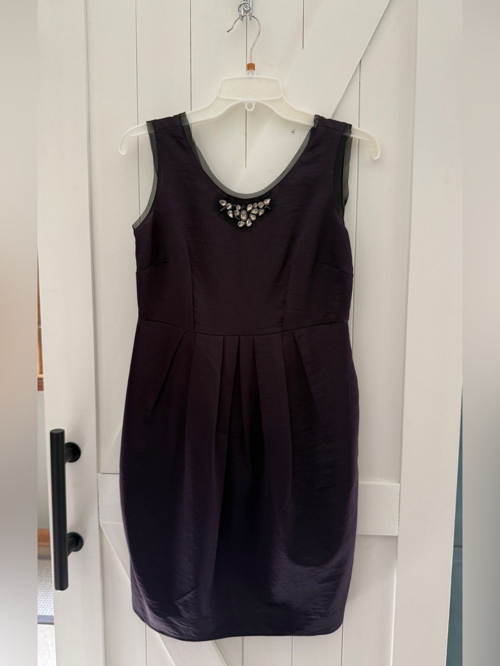 Simply Vera Vera Wang Dark Purple Jewel-Neck Cocktail Dress